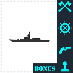 Warship icon flat