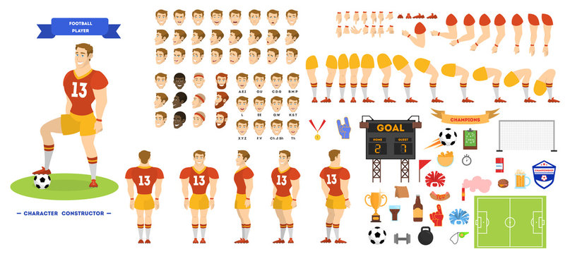 Football player character set for the animation