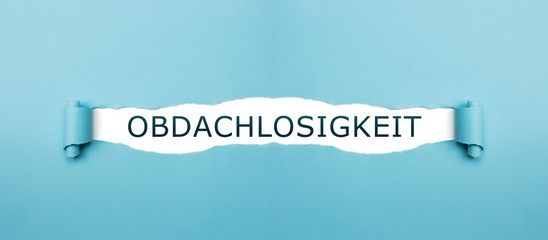 Obdachlosigkeit auf gerissenen Papier