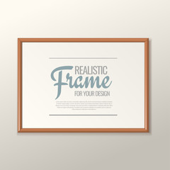 Realistic frame for paintings or photographs.
