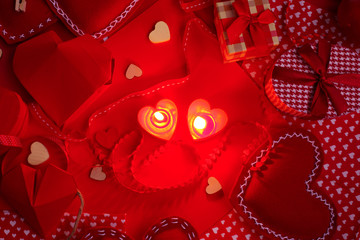 Many valentine day hearts