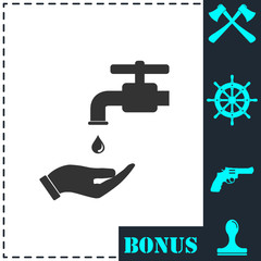 Wash your hands mandatory icon flat