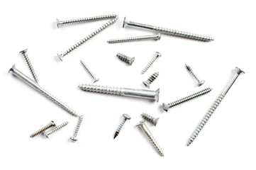 Screws on white background.