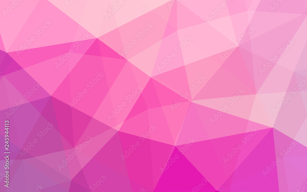 Aufkleber Pink geometric background with low poly triangle shapes design