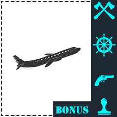 Airplane icon flat