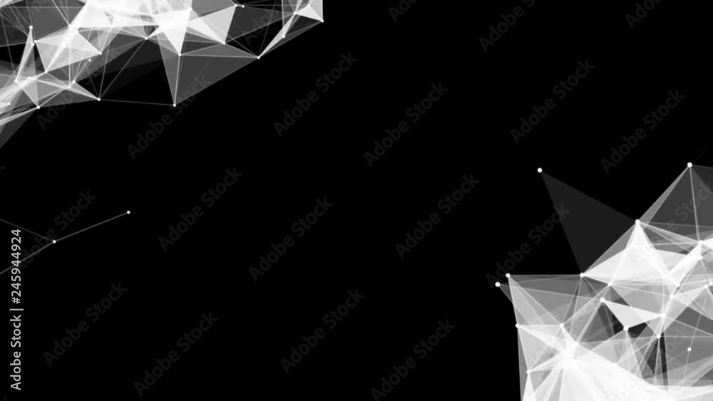 Poster plexus structure evolving in organic motion. abstract technology, science and engineering motion bac