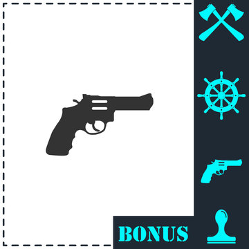 Revolver Icon Flat