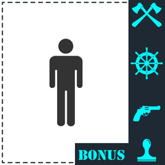 Man standing silhouette icon flat