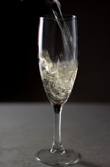 glass of white sparkling wine