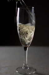 glass of white sparkling wine