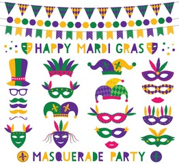 Mardi Gras decoration and party photo booth props © lattesmile