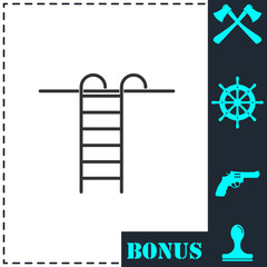 Step ladder icon flat