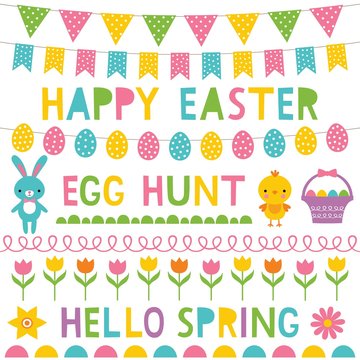 Easter decoration and lettering set