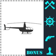 Helicopter icon flat