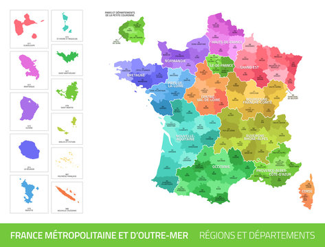 Carte des Départements et des Régions de France