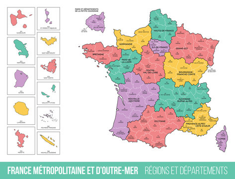 Carte des Départements et des Régions de France