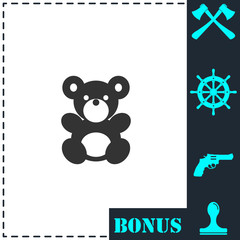 Teddy Bear icon flat