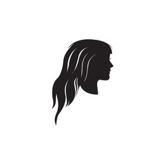 Side profile of woman head vector illustration