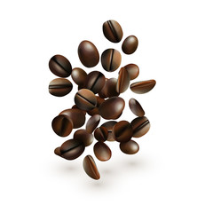Coffee beans collection. Illustration isolated on white background. Graphic concept for your design.