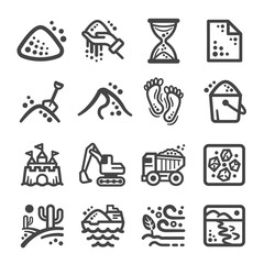 sand icon set,vector and illustration