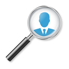 Magnifying glass with profile icon