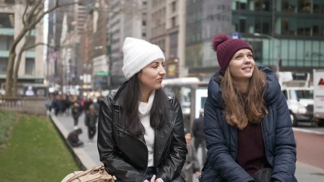 Two friends travel to New York for sightseeing