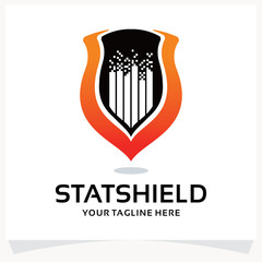 Stats Shield Logo Design Template Inspiration