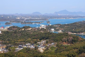 Fototapeta na wymiar 千巌山から見る天草松島の絶景