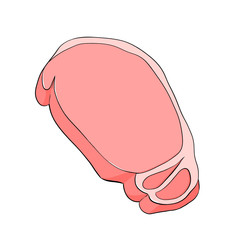 Raw chop. Hand drawn illustration isolated on white background