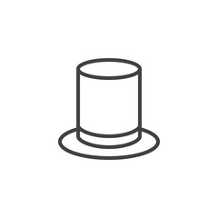 Top hat line icon. linear style sign for mobile concept and web design. Gentleman cylinder hat outline vector icon. Symbol, logo illustration. Pixel perfect vector graphics