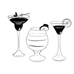 Set of cocktales. vector. Isolated om white backgrond