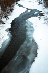 river flowing through ice