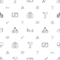 medical icons pattern seamless white background