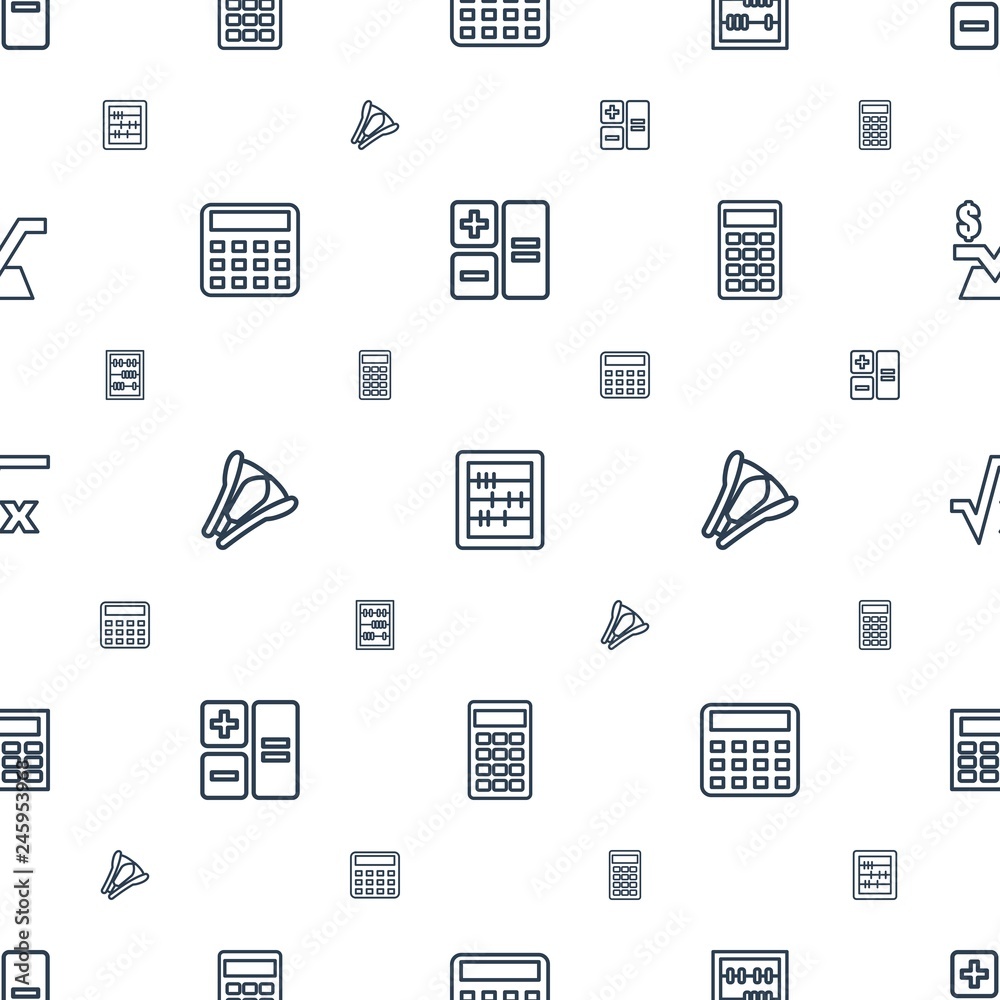 Poster calculator icons pattern seamless white background