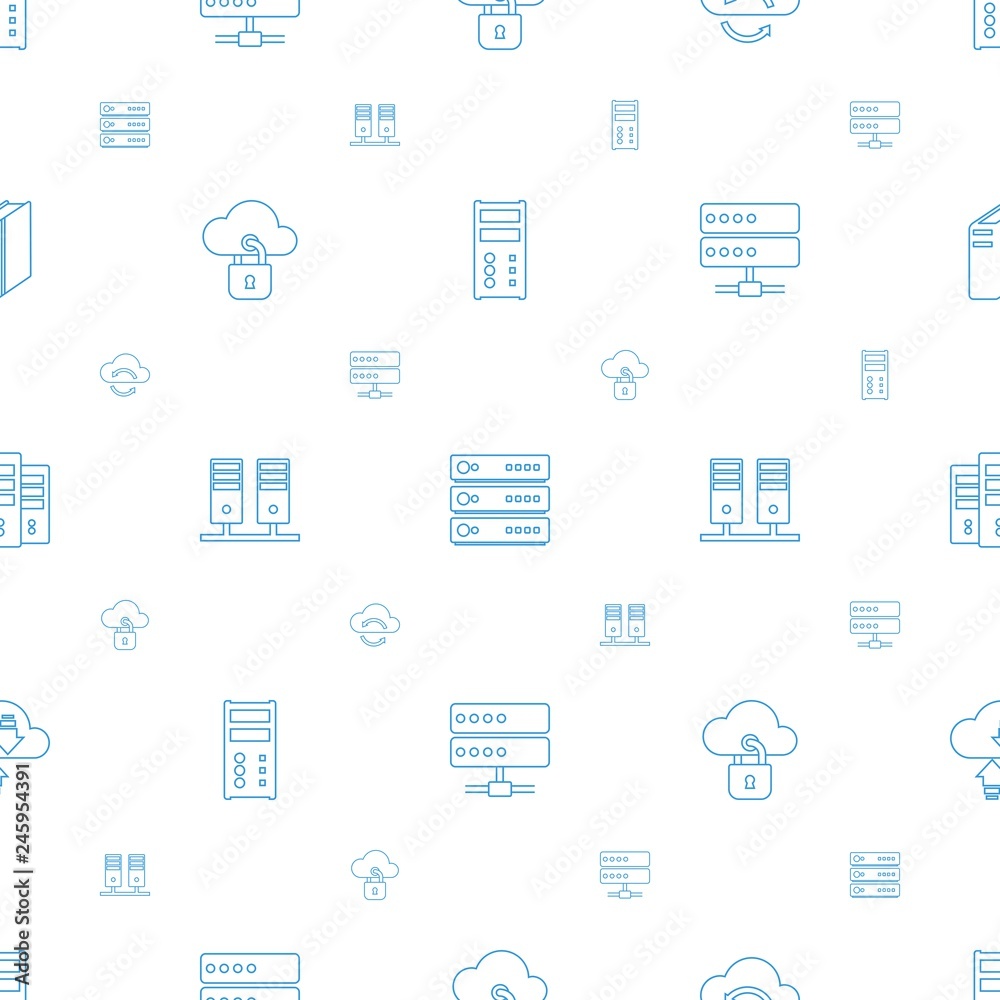 Poster server icons pattern seamless white background