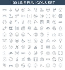 Obraz na płótnie Canvas 100 fun icons