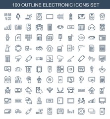 100 electronic icons