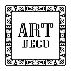 Vintage invitation frame in art deco. Retro style border frame and label. Old retro vintage deco art design