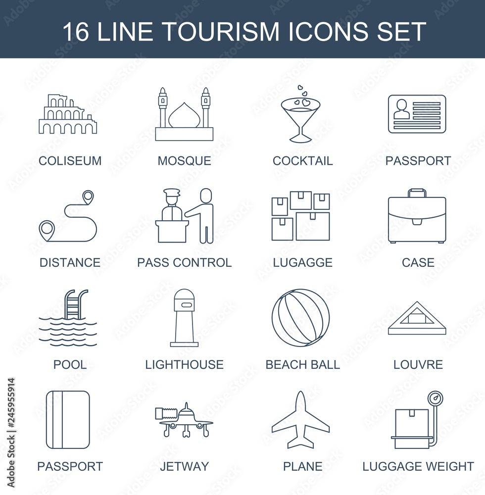 Poster 16 tourism icons