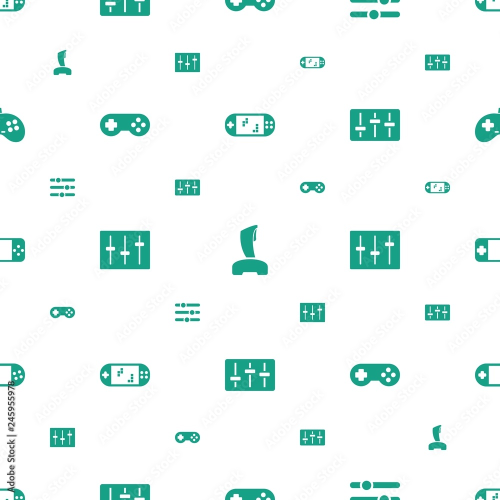 Poster console icons pattern seamless white background