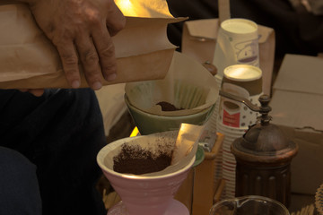 Hand drip coffee,