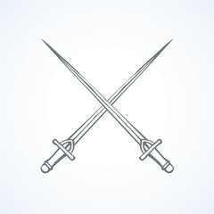 Old Epee. Vector drawing