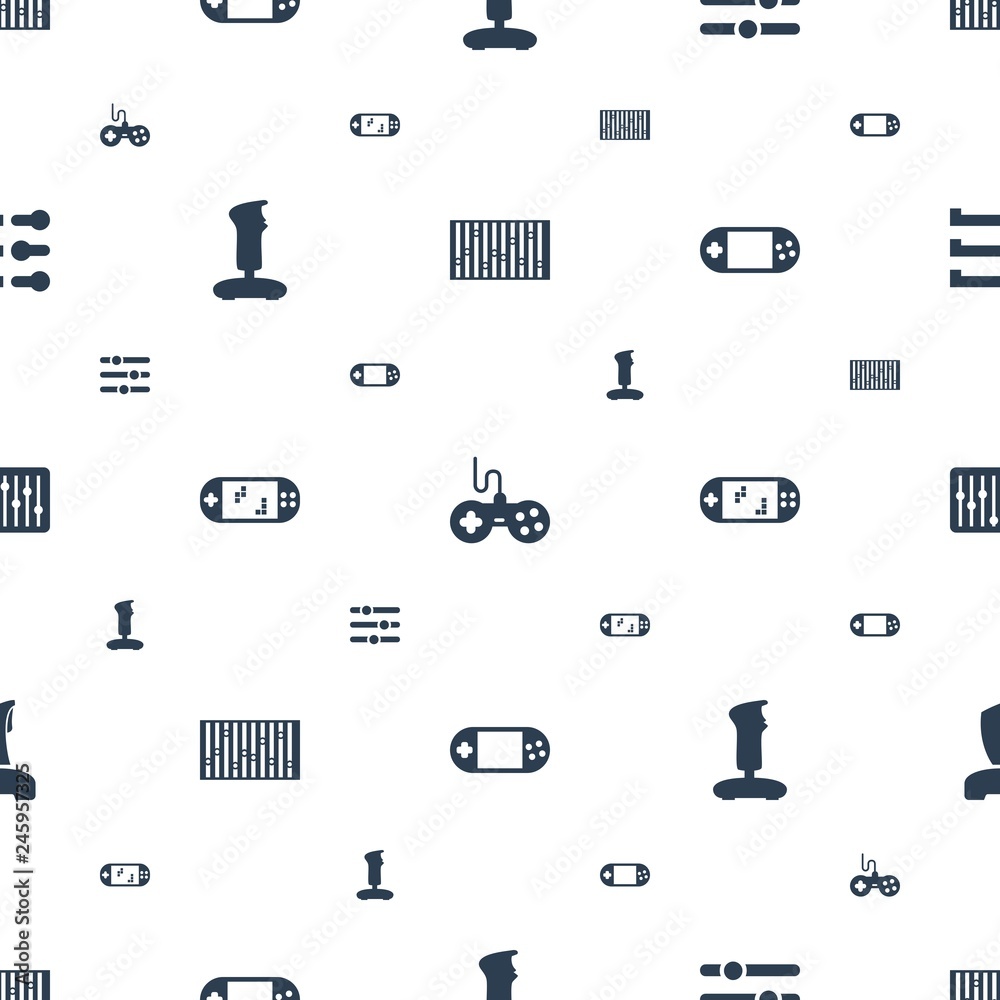 Poster console icons pattern seamless white background