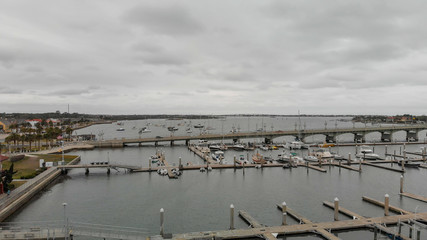 Panoramic aerial view of St Augustine Bridge of Lions