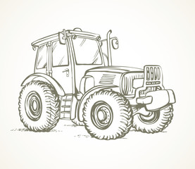 Obraz premium Tractor. Vector drawing