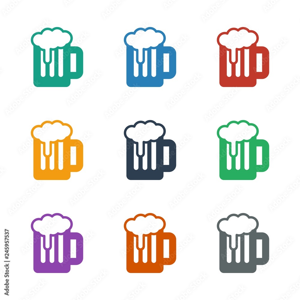 Wall mural beer icon white background