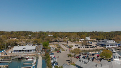 Obraz premium Georgetown, South Carolina. Panoramic aerial view at sunset