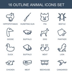 16 animal icons