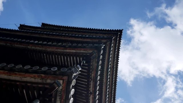 Close-up look at the roof of Japanese Temple