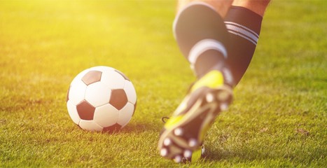 Running soccer player in football